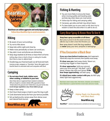 BearWise Outdoor Safety Card BearWise Outdoor Safety Card