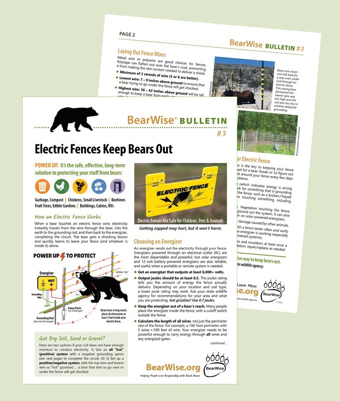 Electric Fences Keep Bears Out (BearWise Bulletin #3) Electric Fences Keep Bears Out (BearWise Bulletin #3)